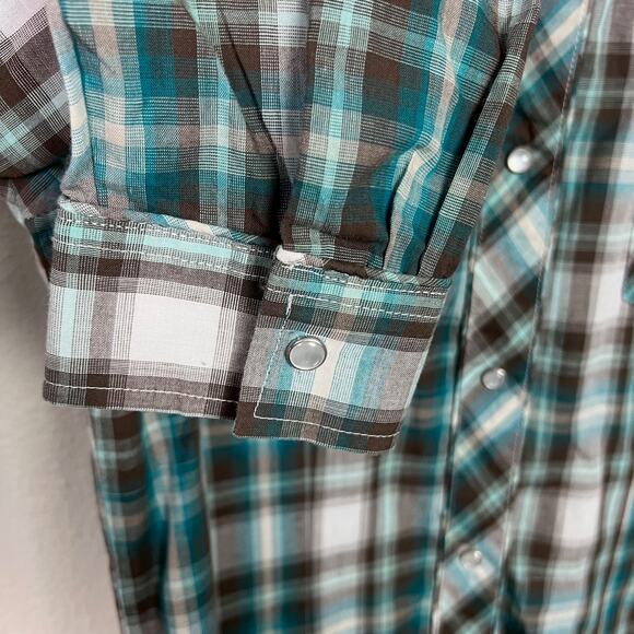 Roper Women's Large Plaid Print Embroidered Pearl Snap Western Shirt Long Sleeve - Picture 6 of 9